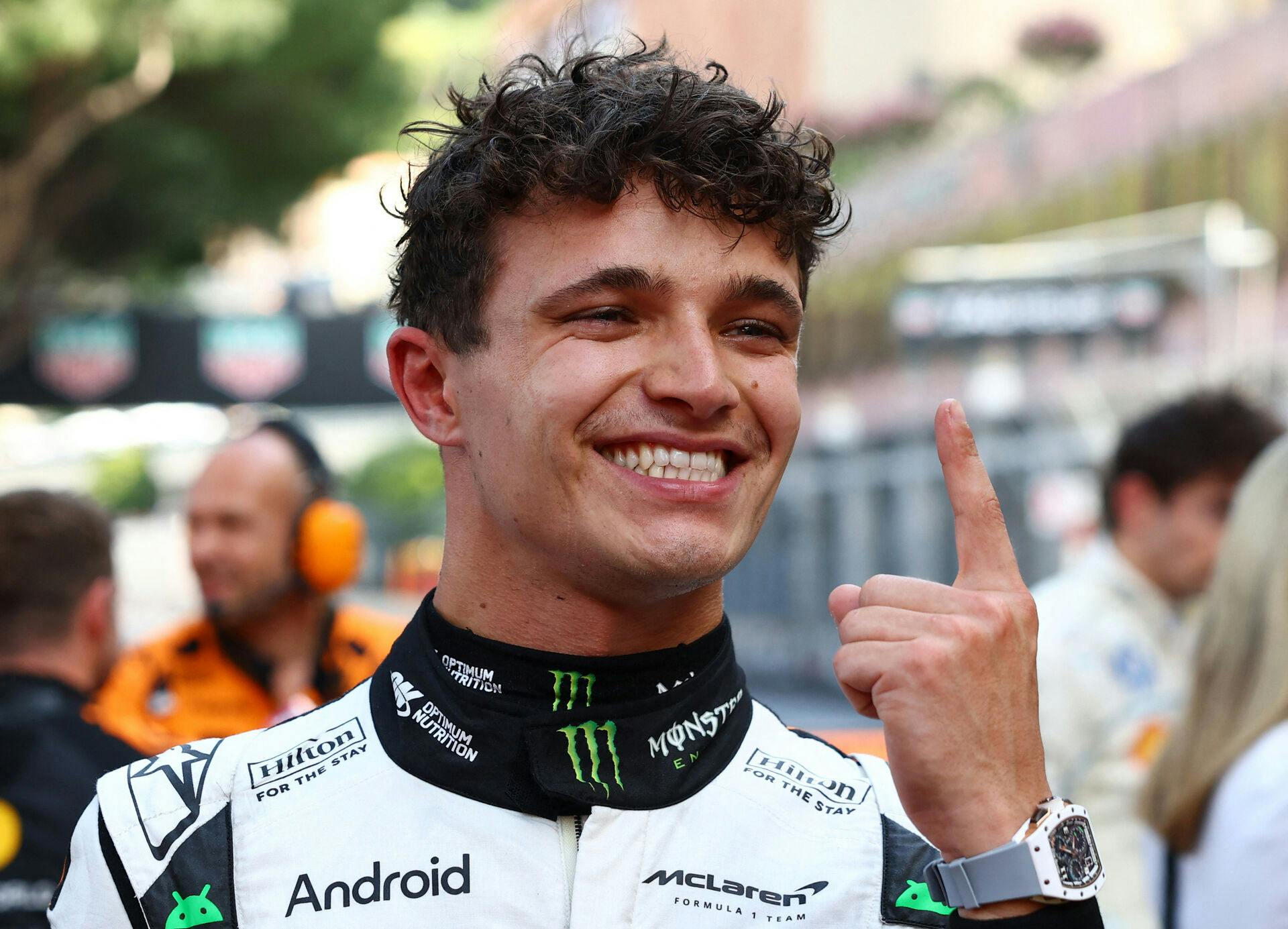 Formula One F1 - Monaco Grand Prix - Circuit de Monaco, Monaco - May 25, 2025 McLaren's Lando Norris celebrates after winning the Monaco Grand Prix REUTERS/Piroschka Van De Wouw