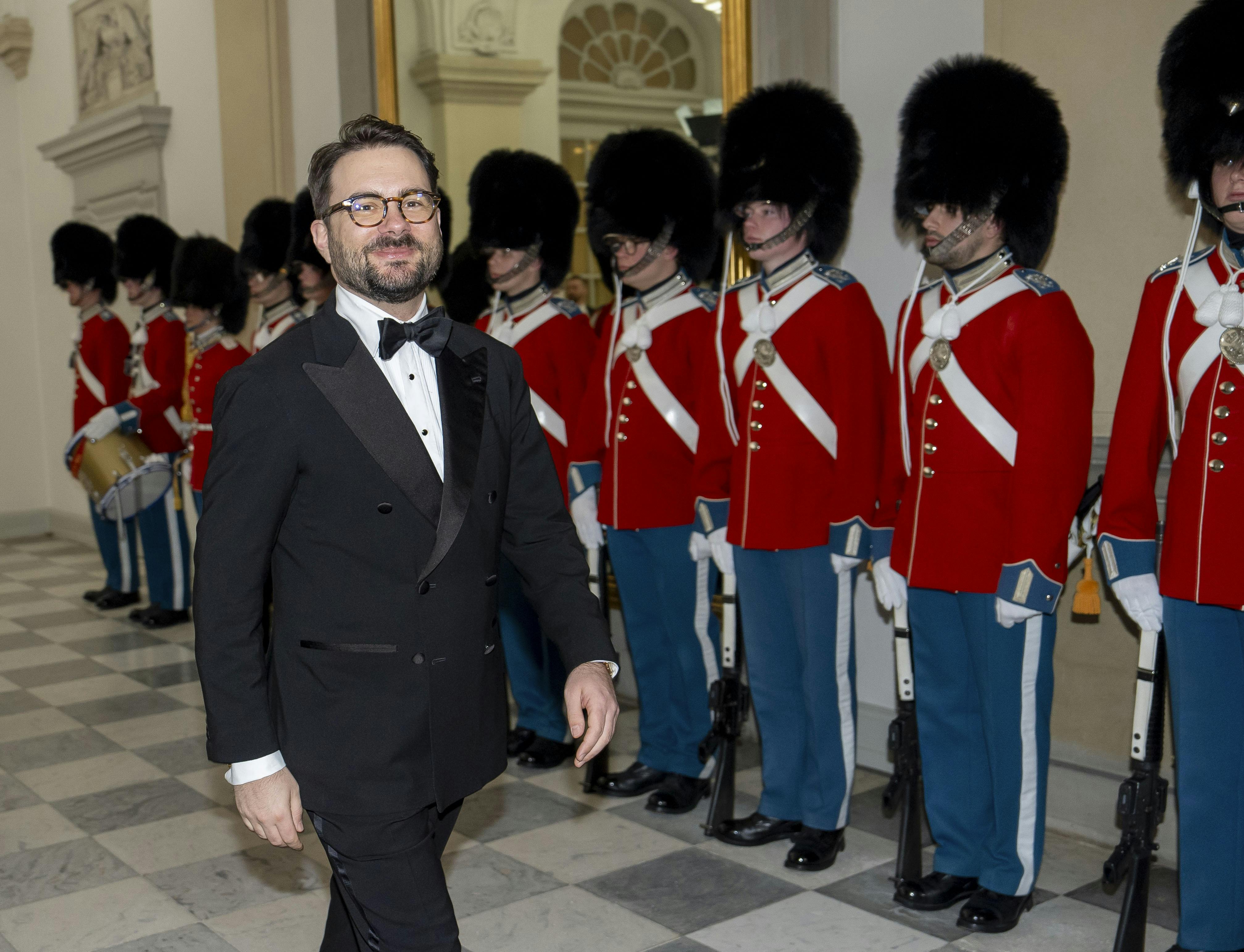 Phillip Faber til kongeparrets aftenselskab for kunst og kultur i februar.