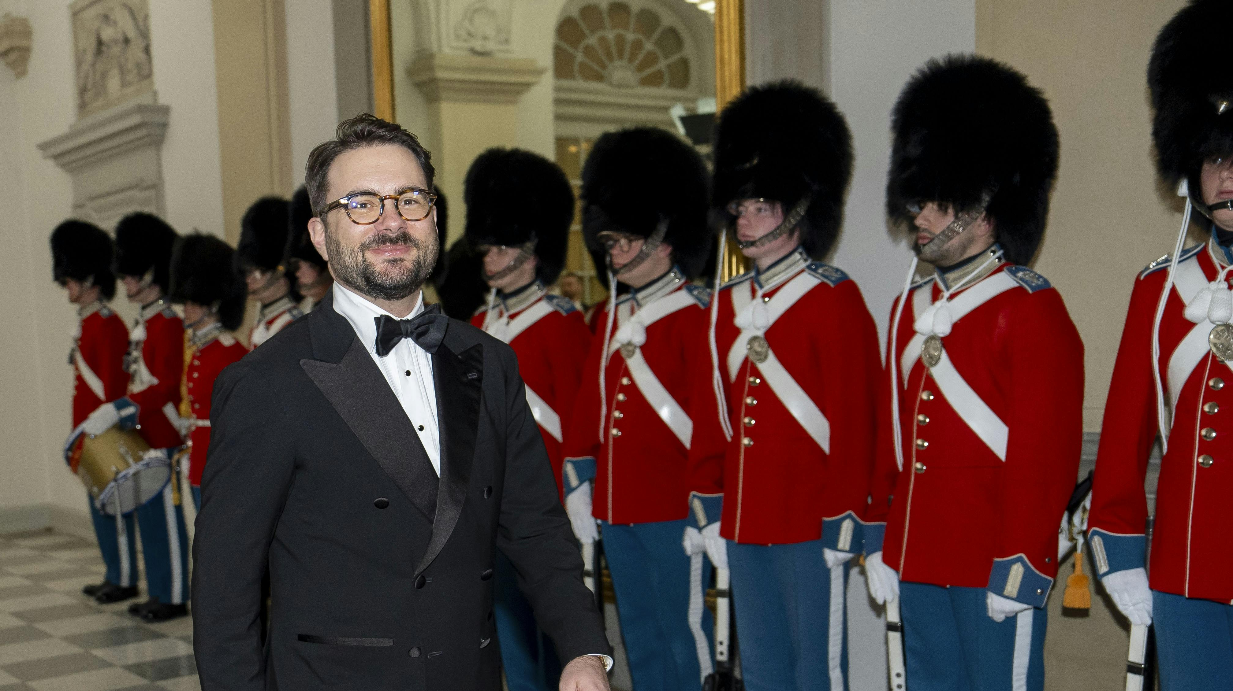 Phillip Faber til kongeparrets aftenselskab for kunst og kultur i februar.