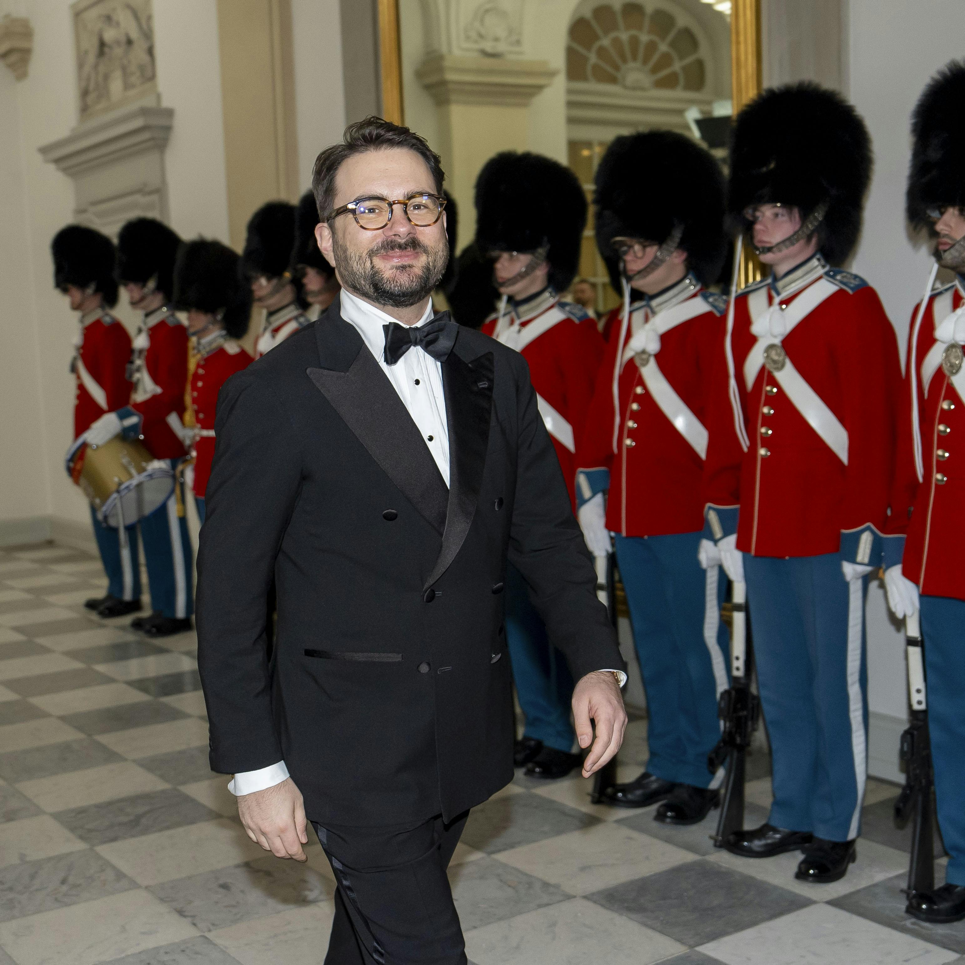 Phillip Faber til kongeparrets aftenselskab for kunst og kultur i februar.