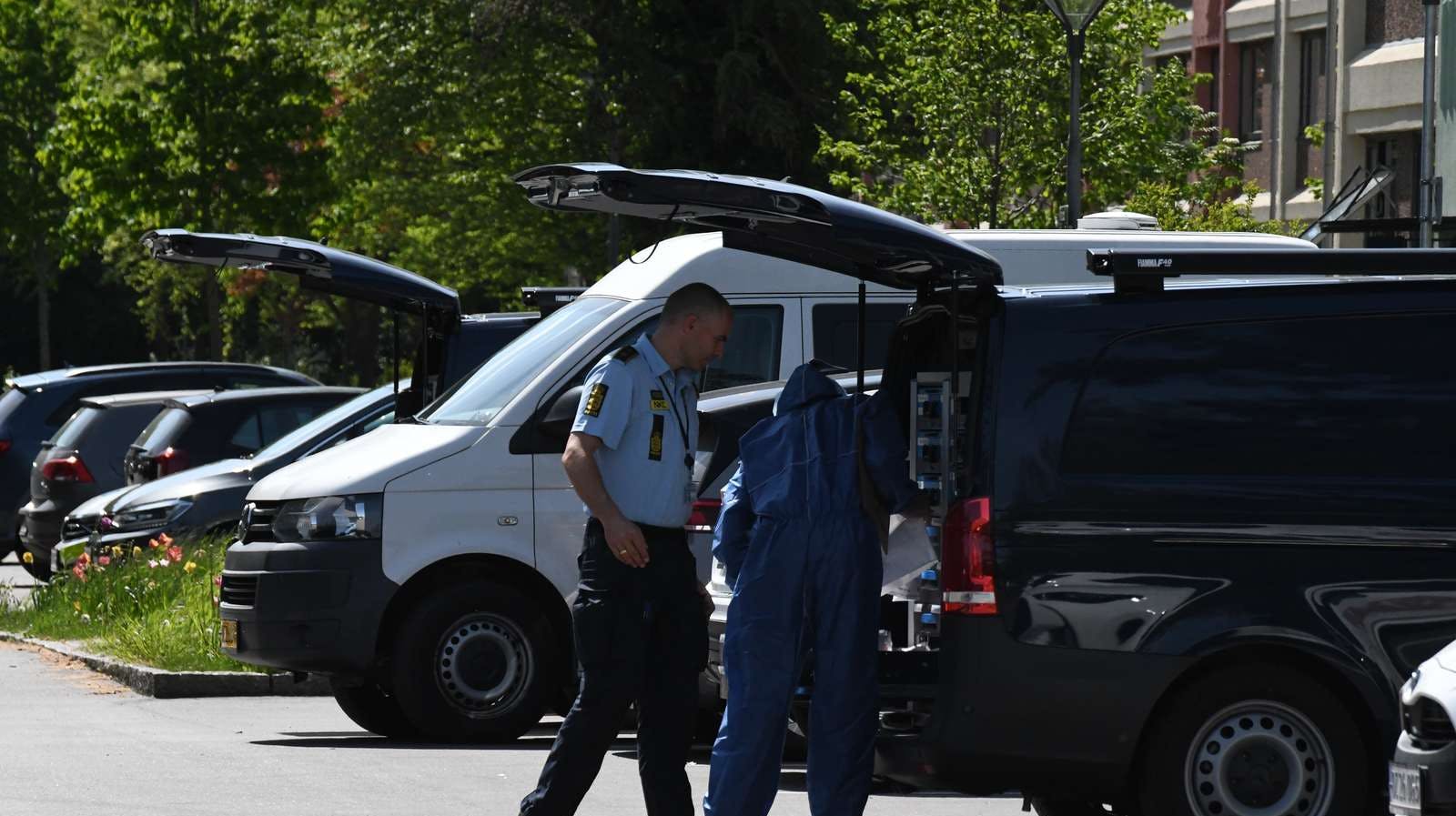 Politiets teknikere ved gerningsstedet i Køge.