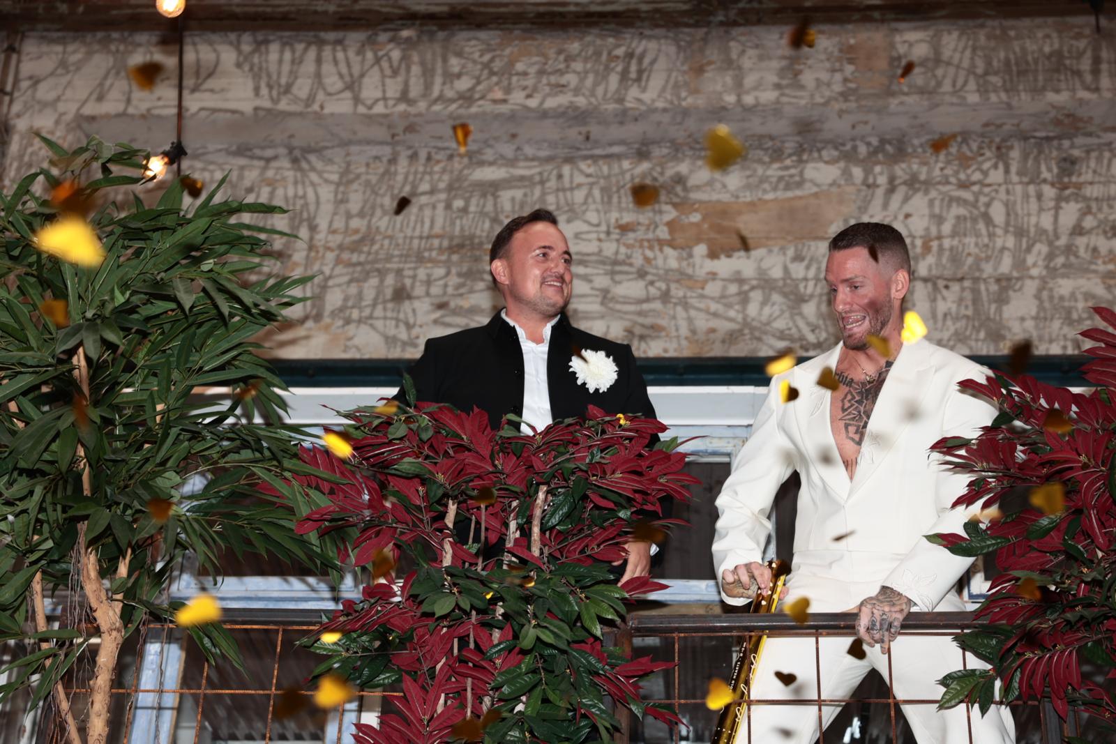 Bryllupsfest for Thomas Evers Poulsen og Sæþór Kristínsson 7. juni 2025 på Refshaleøen i København