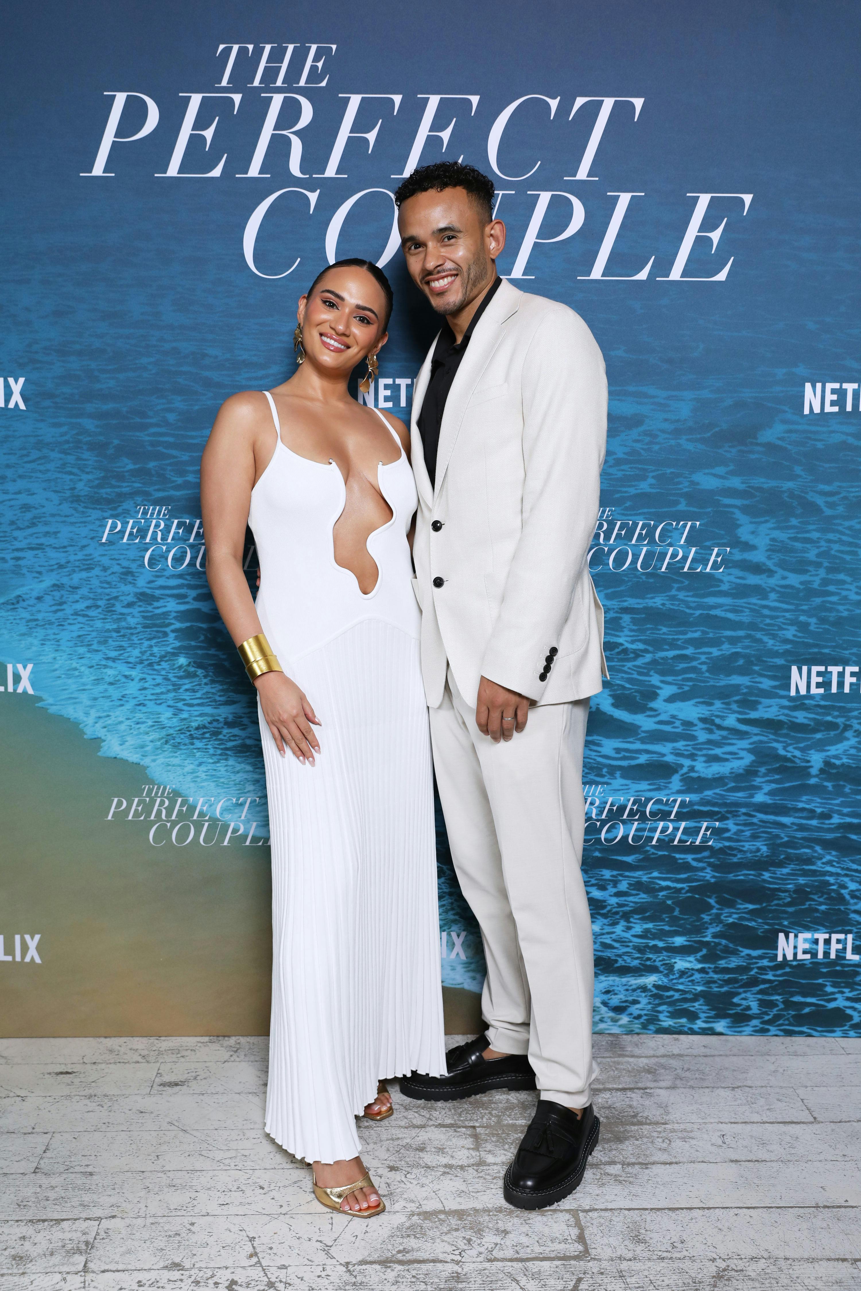 Jasmine Chamberlain and Bobby Johnson attend The Perfect Couple UK Premiere Afterparty on September 2, 2024 in London United Kingdom. (Photo by StillMoving/Netflix)