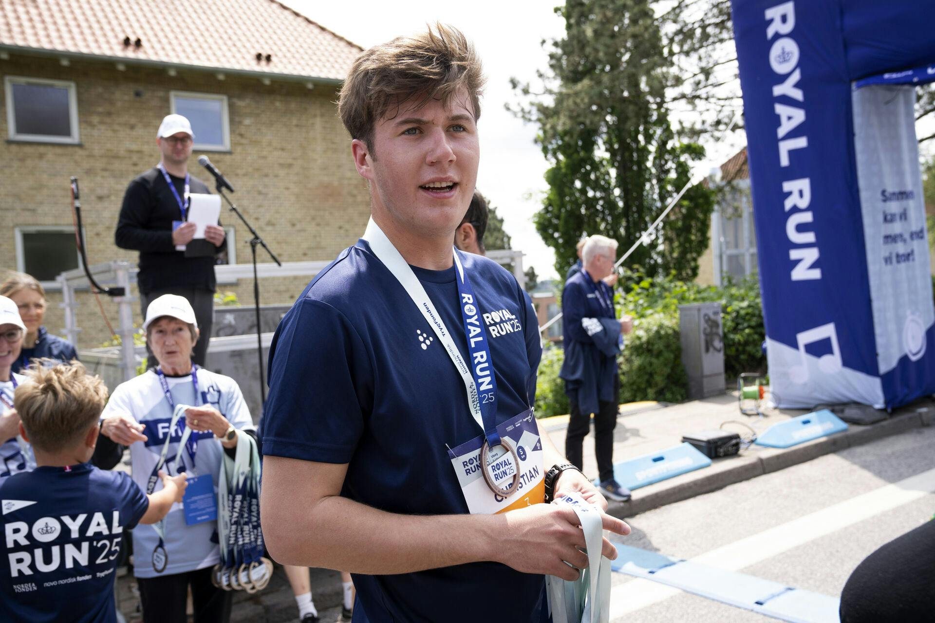 Kronprins Christian tilbagelagde ruten på fem kilometer i Virbog i tiden 21 minutter og 15 sekunder