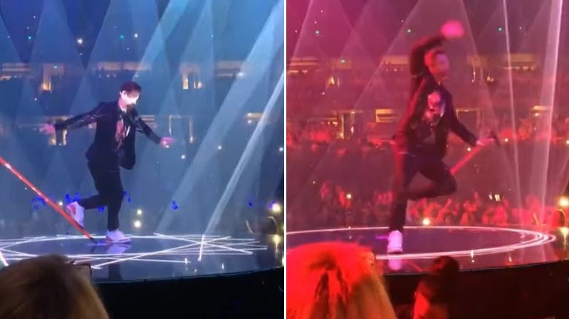 Justin Timberlake får hug for sine dansemoves efter koncert.