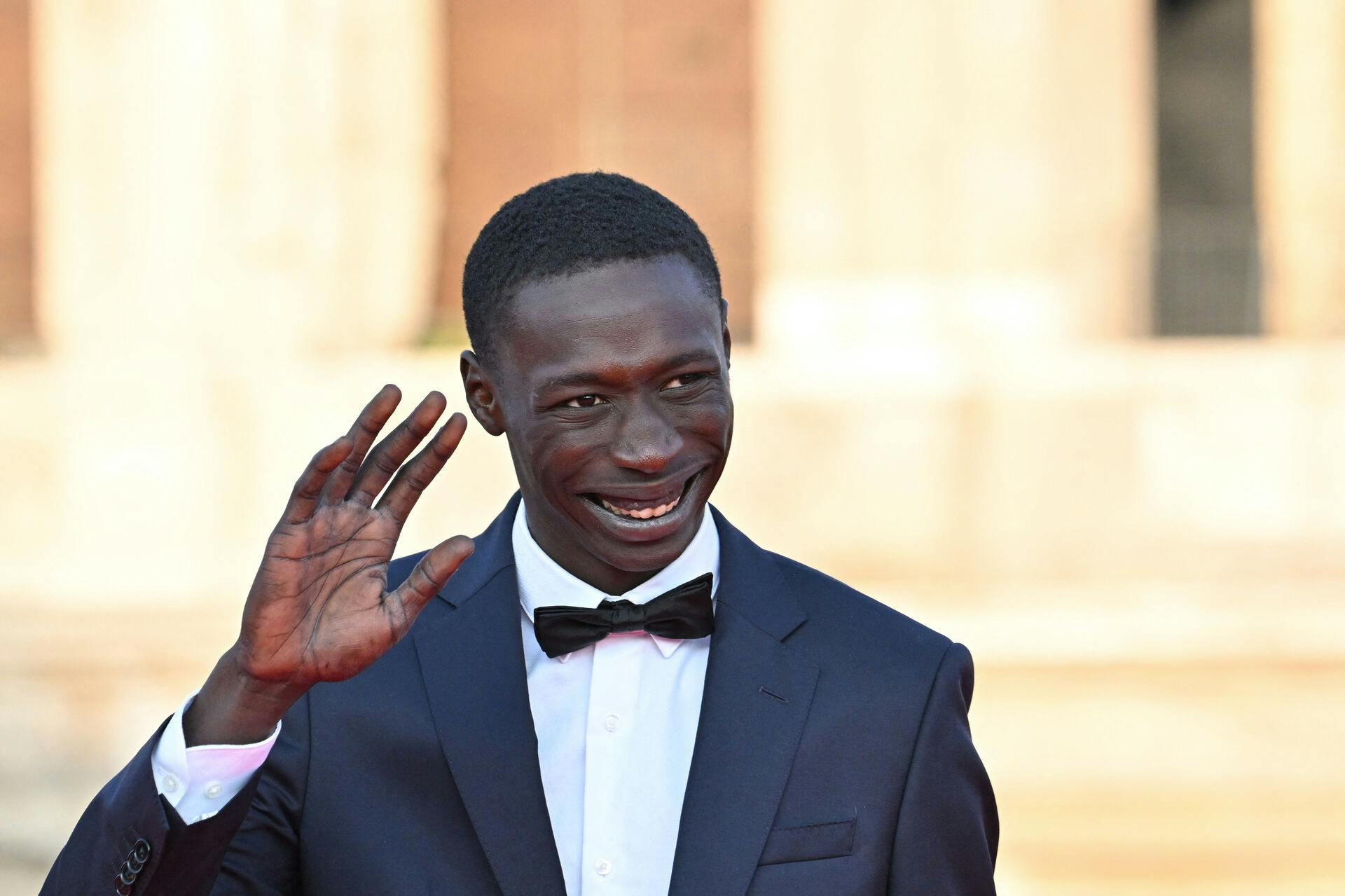 Senegalese-born Italian social media personality Khaby Lame arrives for the Premiere of the film "Fast X", the tenth film in the Fast & Furious Saga, on May 12, 2023 at the Colosseum monument in Rome. Alberto PIZZOLI / AFP