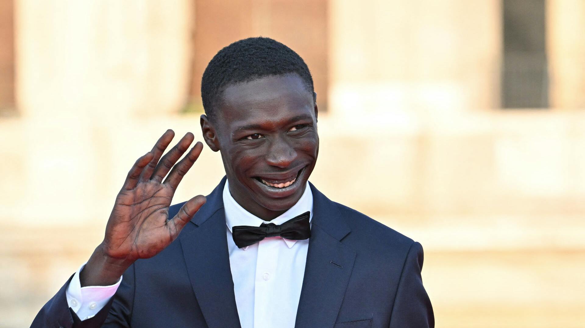Senegalese-born Italian social media personality Khaby Lame arrives for the Premiere of the film "Fast X", the tenth film in the Fast & Furious Saga, on May 12, 2023 at the Colosseum monument in Rome. Alberto PIZZOLI / AFP