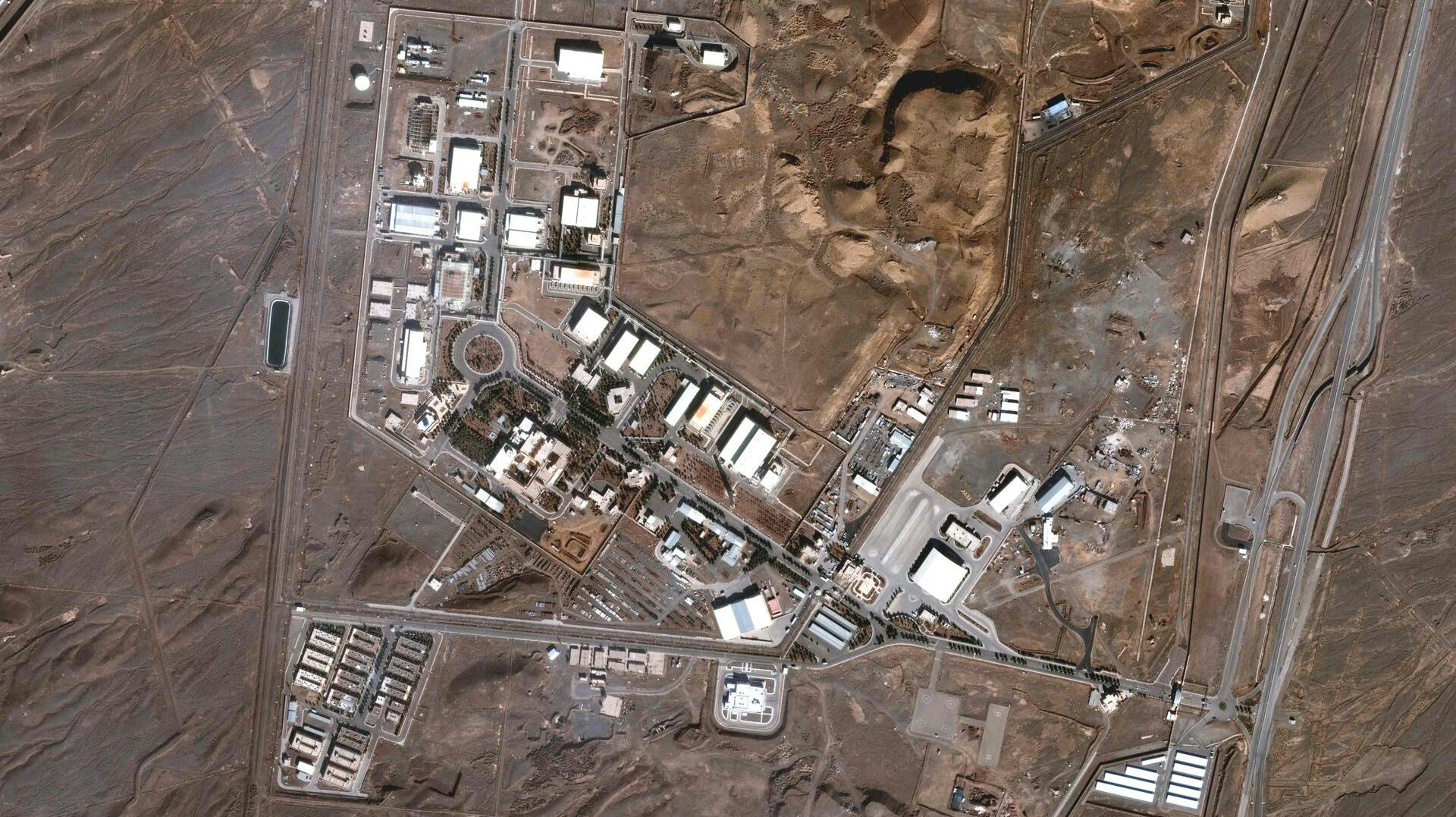 Sådan ser området, hvor atomanlægget Natanz ligger i Iran ud. Nu hævder Israel at have ødelagt dele af området.