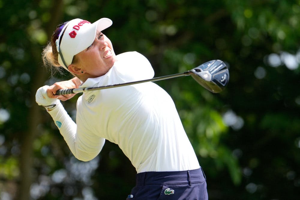 Nanna Koerstz Madsen på fjerde hul under tredje runde af Meijer LPGA Classic i USA.