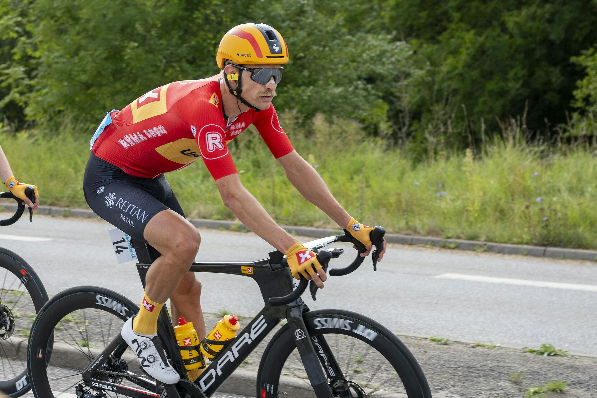 Magnus Cort på 4. etape i PostNord Danmark Rundt landevejscykelløbet fra St. Heddinge til Holbæk lørdag den 17. august 2024.. (Foto: Thomas Sjørup/Ritzau Scanpix)