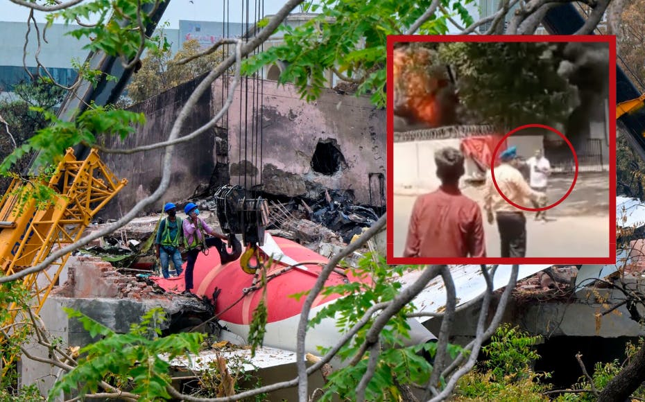 En ny video viser øjeblikket, hvor britiske Vishwash Kumar Ramesh træder ud af flammehavet efter at have overlevet Air India-ulykken