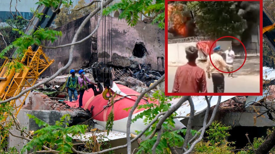 En ny video viser øjeblikket, hvor britiske Vishwash Kumar Ramesh træder ud af flammehavet efter at have overlevet Air India-ulykken