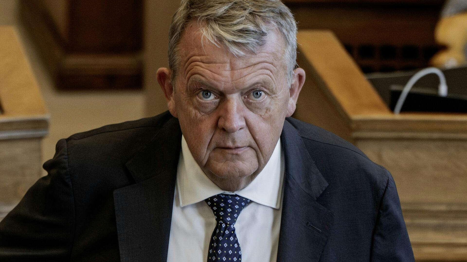 Afslutningsdebat i Folketinget på Christiansborg i København, onsdag den 21. maj 2025. Udenrigsminister Lars Løkke Rasmussen (M).