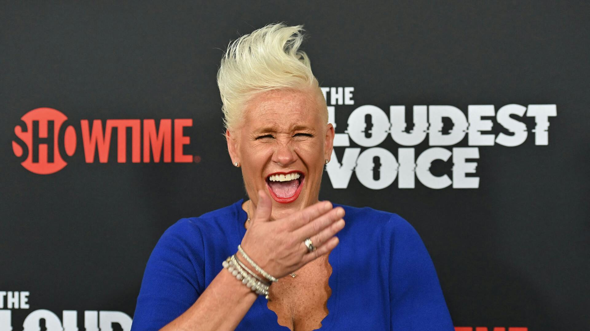 US chef Anne Burrell attends the Showtime limited series premiere of "The Loudest Voice" at the Paris theatre on June 24, 2019 in New York. Angela Weiss / AFP