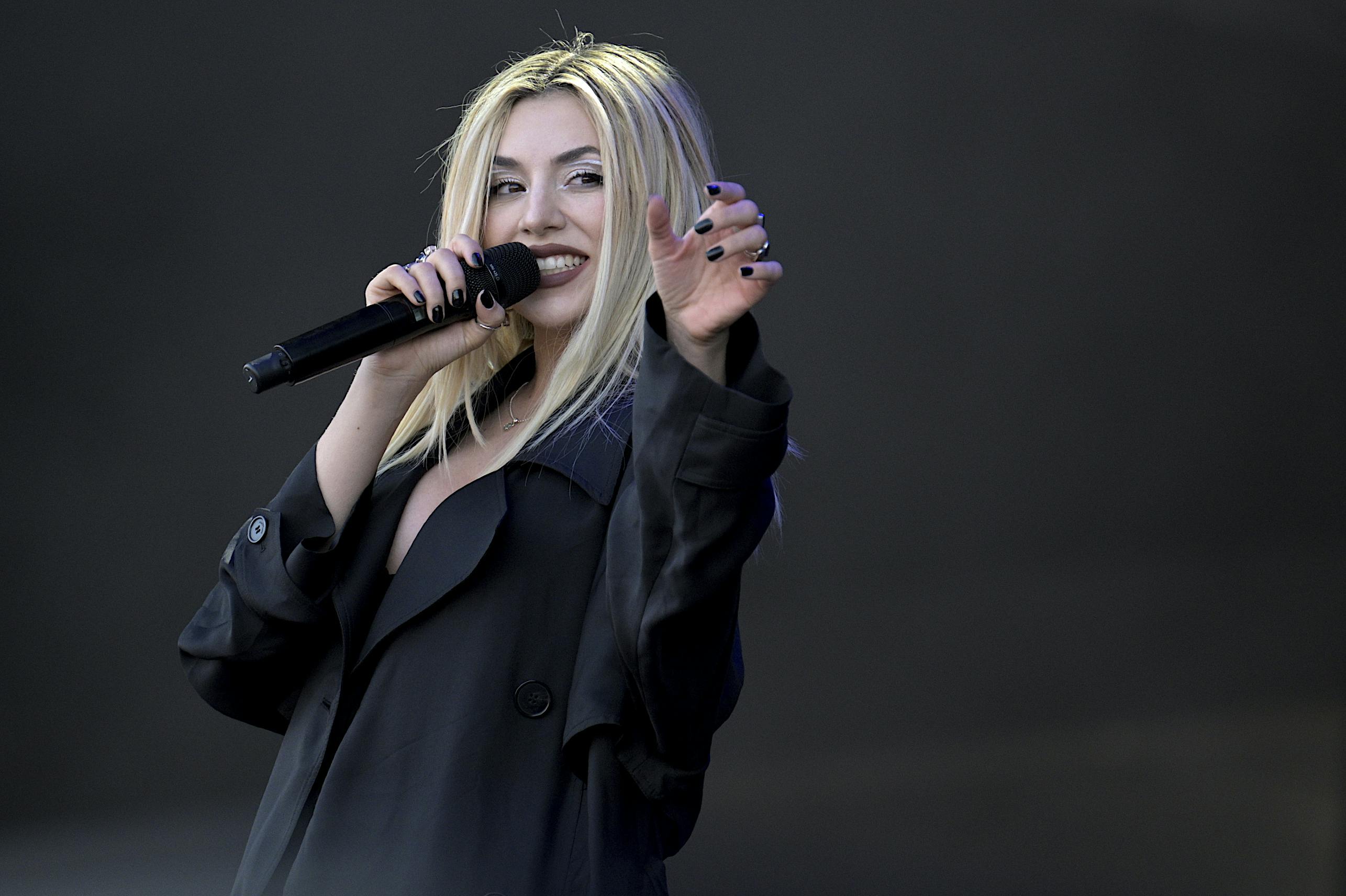 09 September 2023, Berlin: US singer Ava Max performs on stage at the Lollapalooza Festival Berlin on the grounds of the Olympiastadion. The festival has been held at the site since 2018. Photo by: Hannes P Albert/picture-alliance/dpa/AP Images