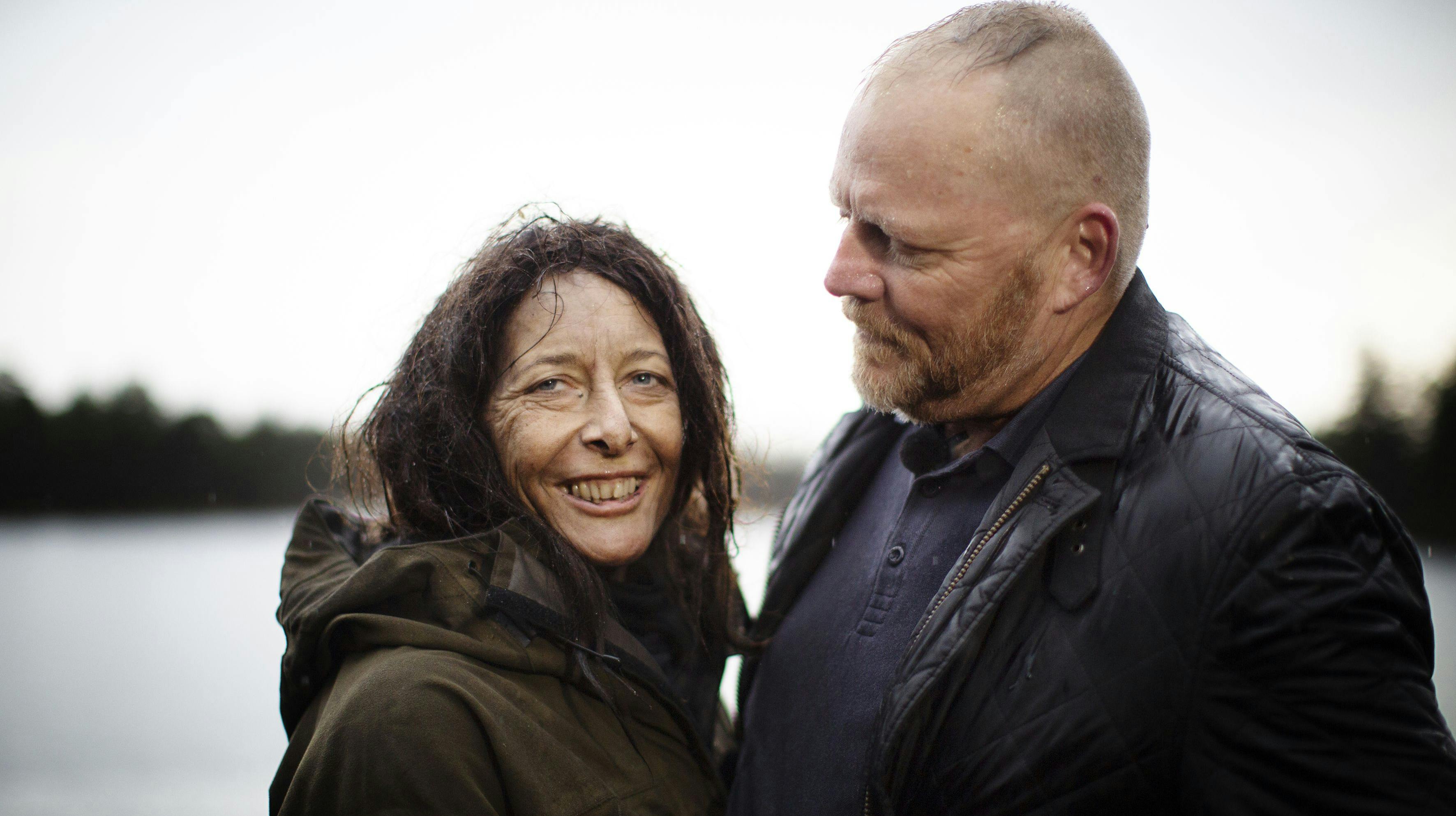 Bente Hørby Boisen fik selskab af manden Mads i vildmarken.