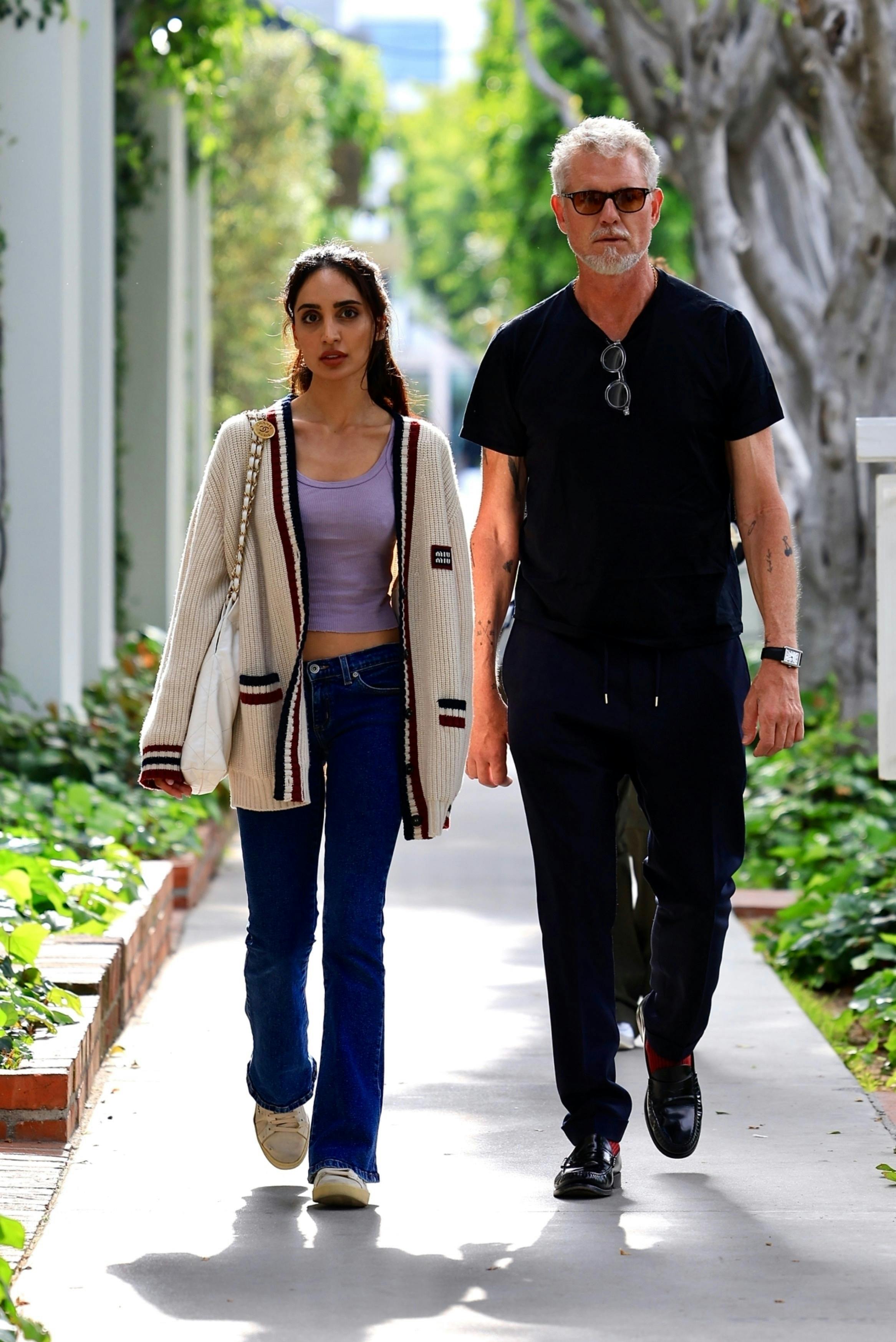*EXCLUSIVE* Beverly Hills, CA - Eric Dane was seen walking in Beverly Hills with girlfriend Priya Jain, appearing relaxed and engaged in conversation. This marks one of his first public outings since revealing his ALS diagnosis on April 10, 2025. Pictured: Eric Dane BACKGRID USA 30 APRIL 2025 BYLINE MUST READ: Khrome / BACKGRID USA: +1 310 798 9111 / usasales@backgrid.com UK: +44 208 344 2007 / uksales@backgrid.com *UK Clients - Pictures Containing Children Please Pixelate Face Prior To Publication*