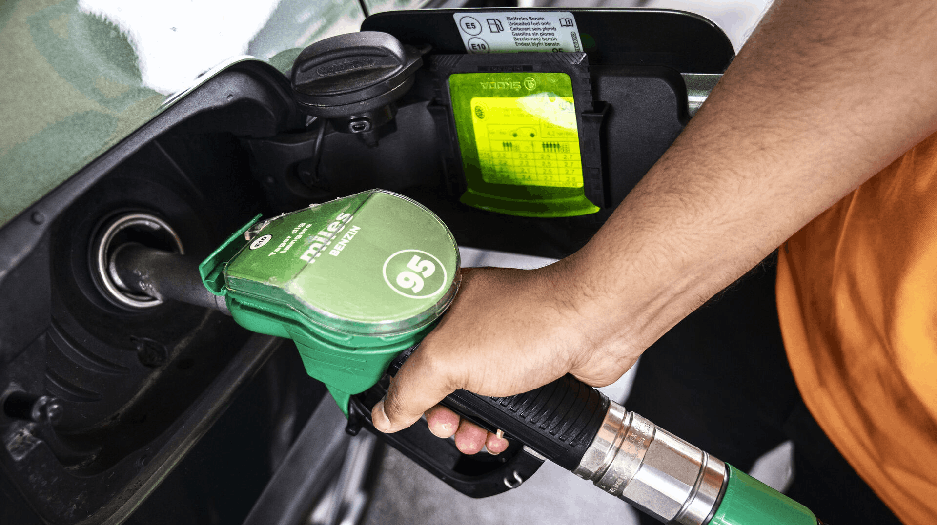 Benzinpriser på tankstation i København mandag den 11. september 2023.. (Foto: Thomas Traasdahl/Ritzau Scanpix)