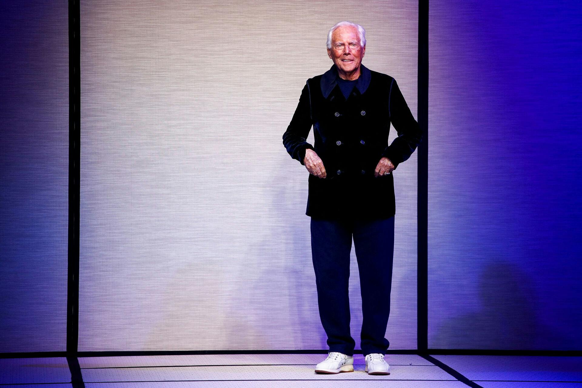 Giorgio Armani ses her tidligere i år, men i denne uge rakte kræfterne ikke.