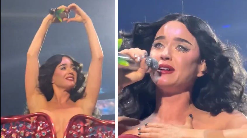 Katy Perry kæmpede med tårekanalerne til sin seneste koncert.