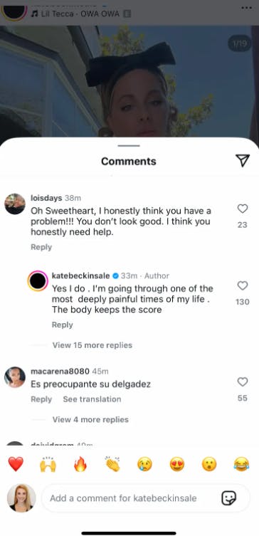 Kate Beckinsale indrømmer, at hun ikke har det godt for tiden.