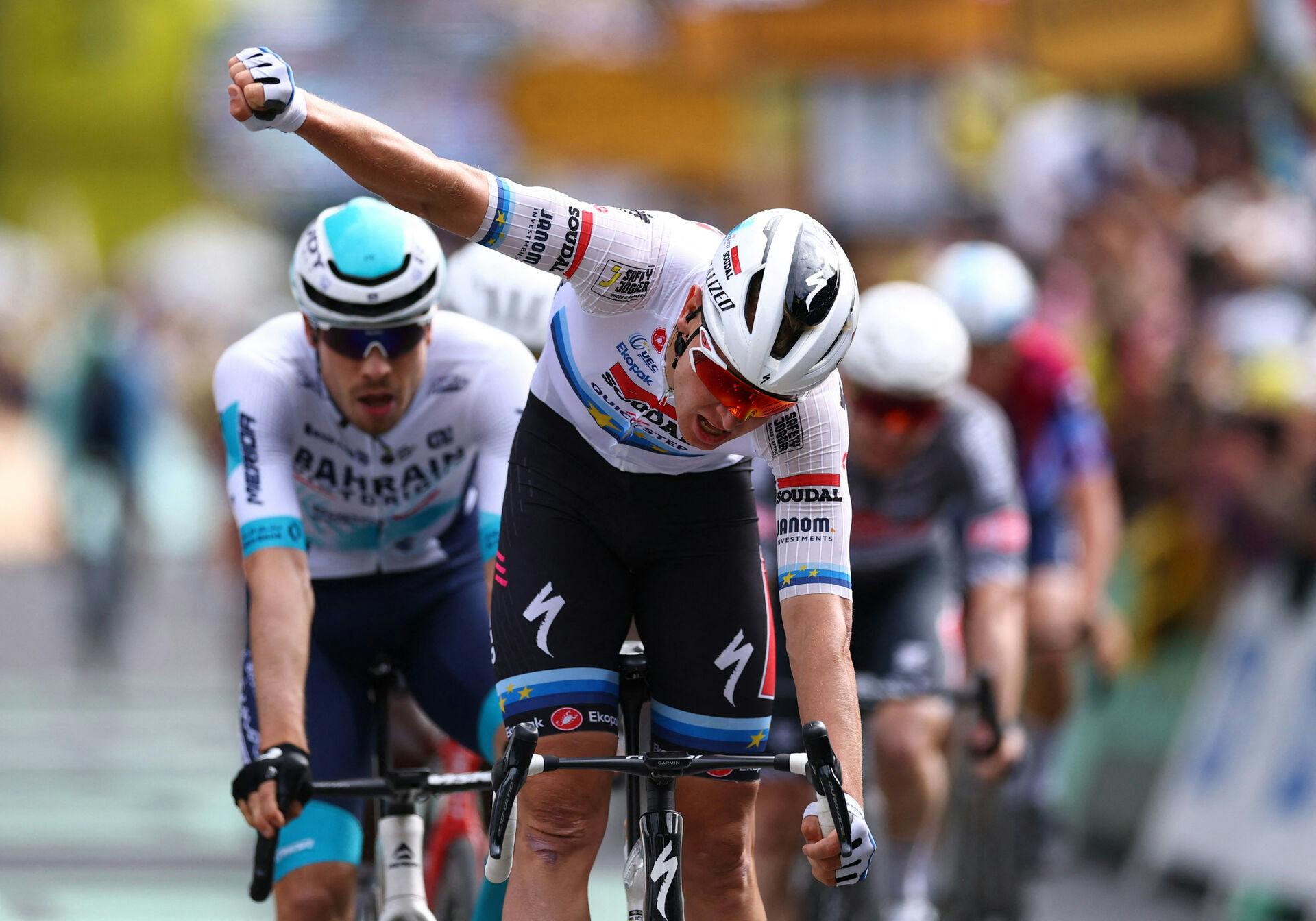 Tim Merlier var hurtigst af de tilbageværende rytter på 3. etape. 