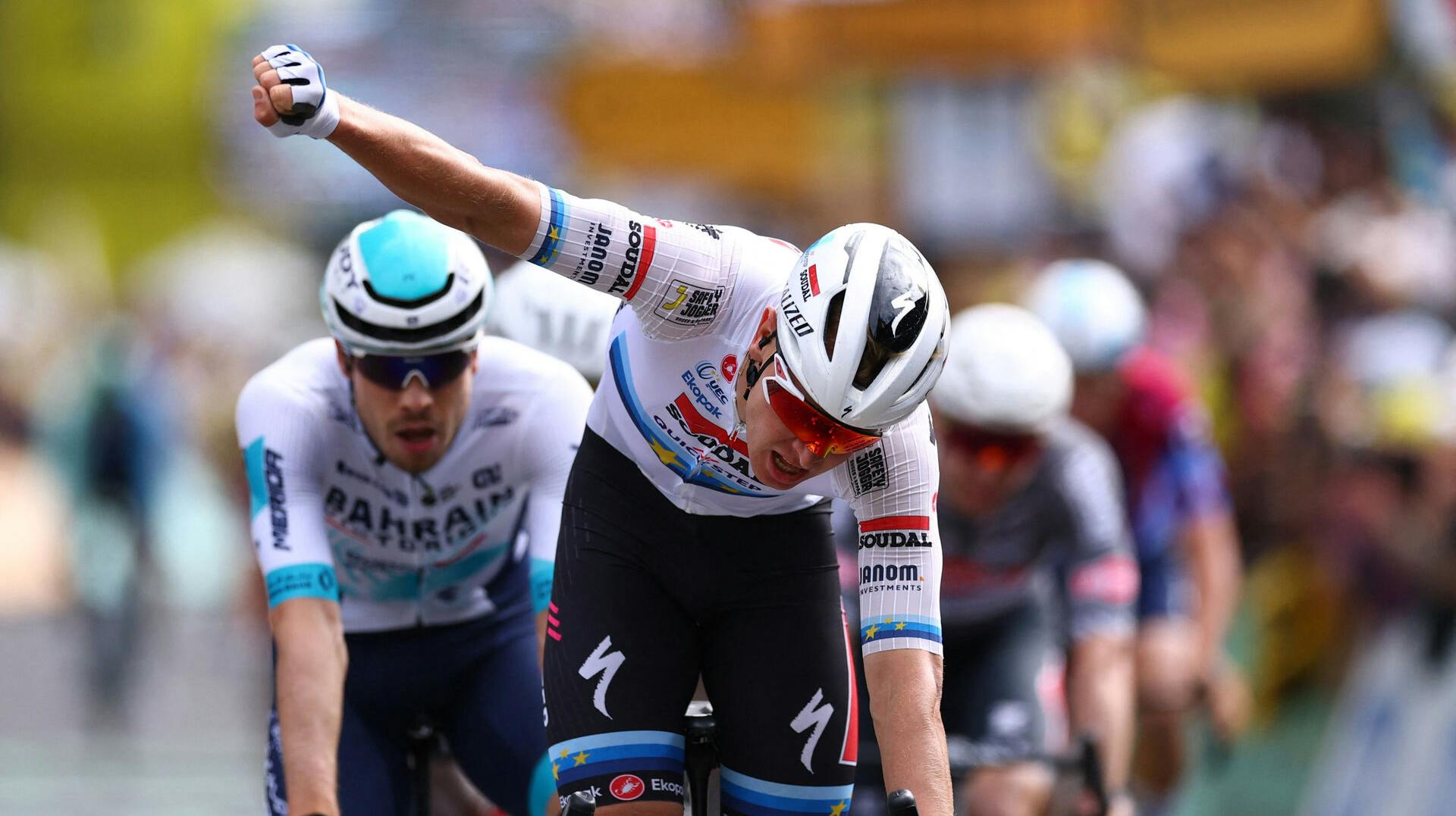 Tim Merlier var hurtigst af de tilbageværende rytter på 3. etape.