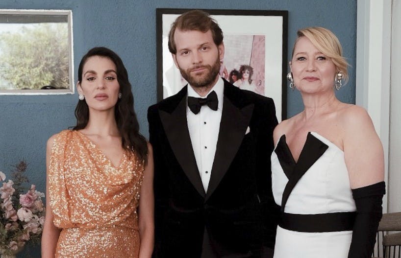 Vic Carmen Sonne med Magnus von Horn og Trine Dyrholm til Oscar-uddelingen 2025.