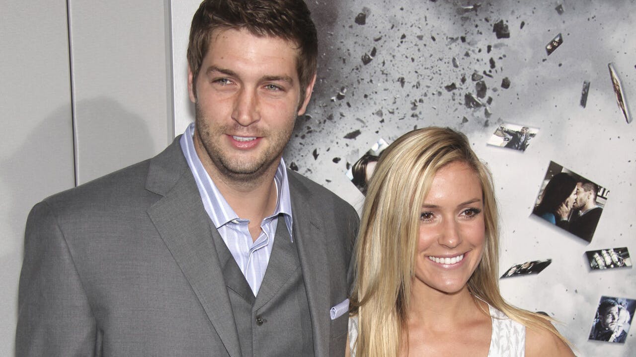 Her ses Jay Cutler sammen med sin ekskone.