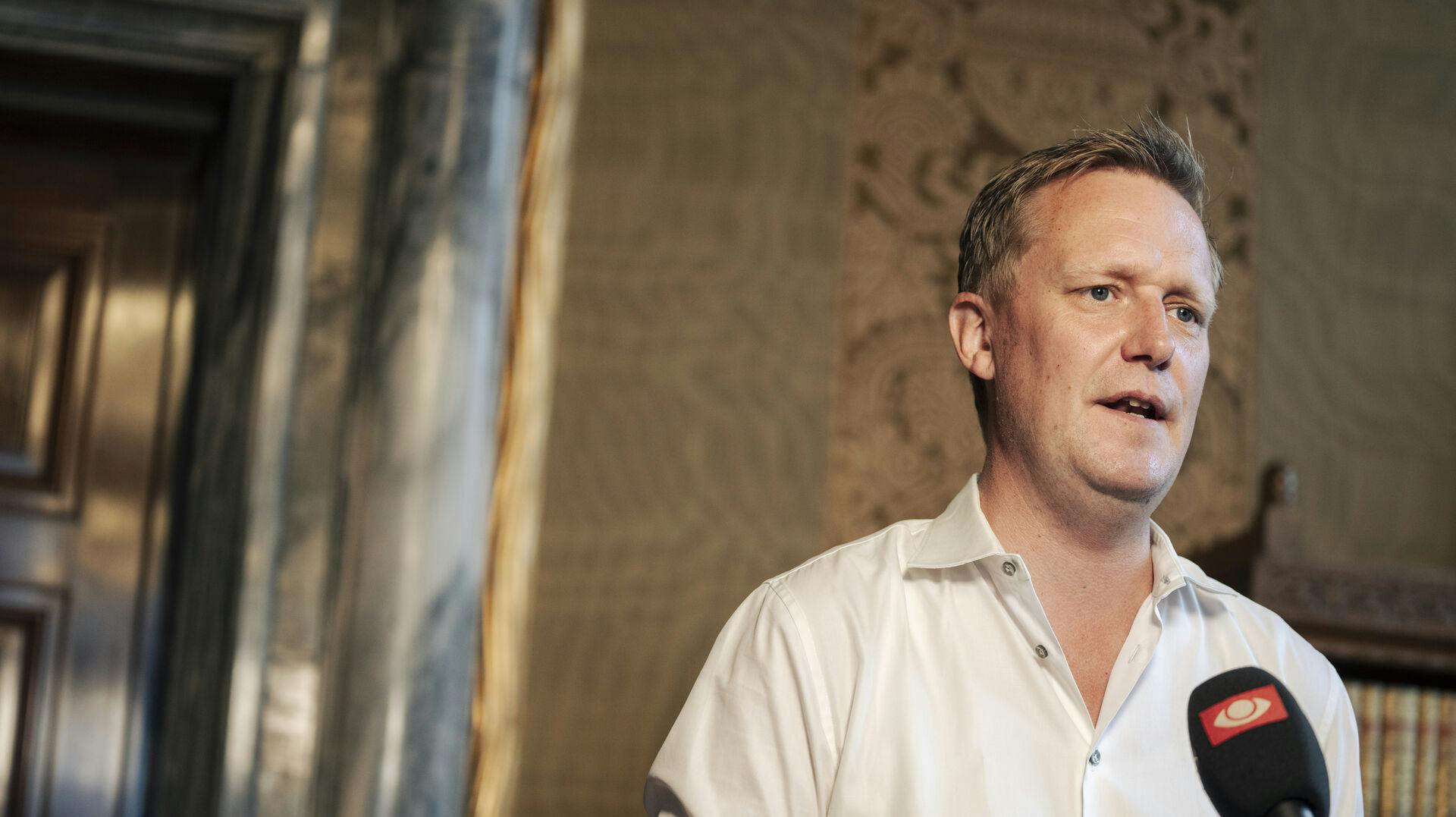 Beskæftigelses- og integrationsborgmester Jens-Kristian Lütken (V). Partierne bag den nye budgetaftale holder pressemøde på Københavns Rådhus mandag den 9. september 2024. (Foto: Thomas Traasdahl/Scanpix 2024)