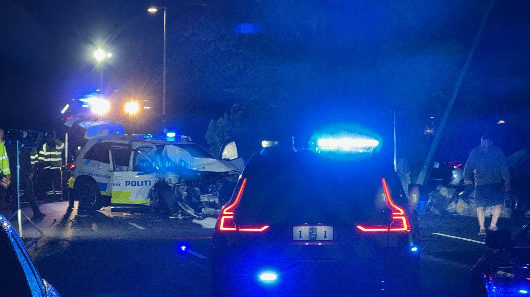 Patruljevognen tog alvorlig skade i ulykken.