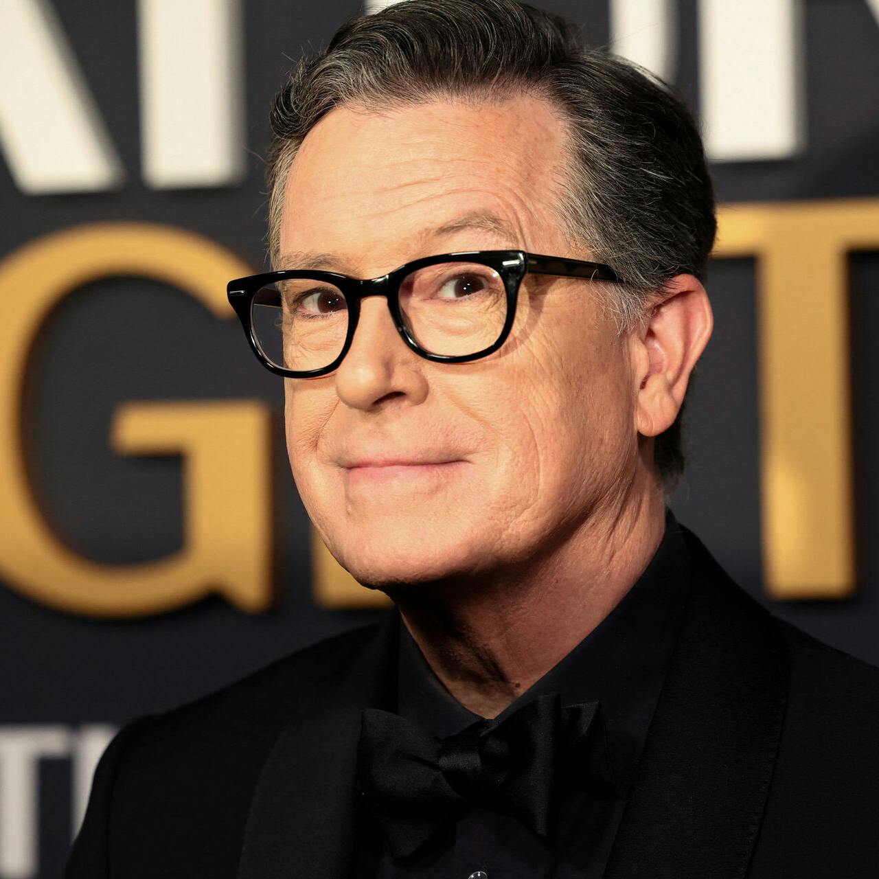 Stephen Colbert arrives for the Saturday Night Live 50: The Anniversary Special at 30 Rockefeller Plaza in New York City, U.S., February 16, 2025. REUTERS/Caitlin Ochs