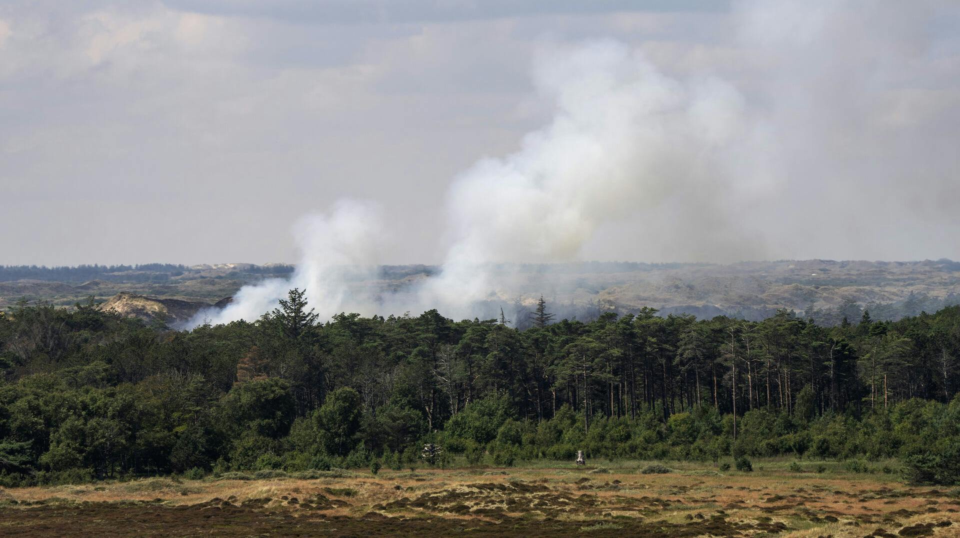 Naturbranden i Skagen Klitplantage har vist sig vanskelig at bekæmpe.