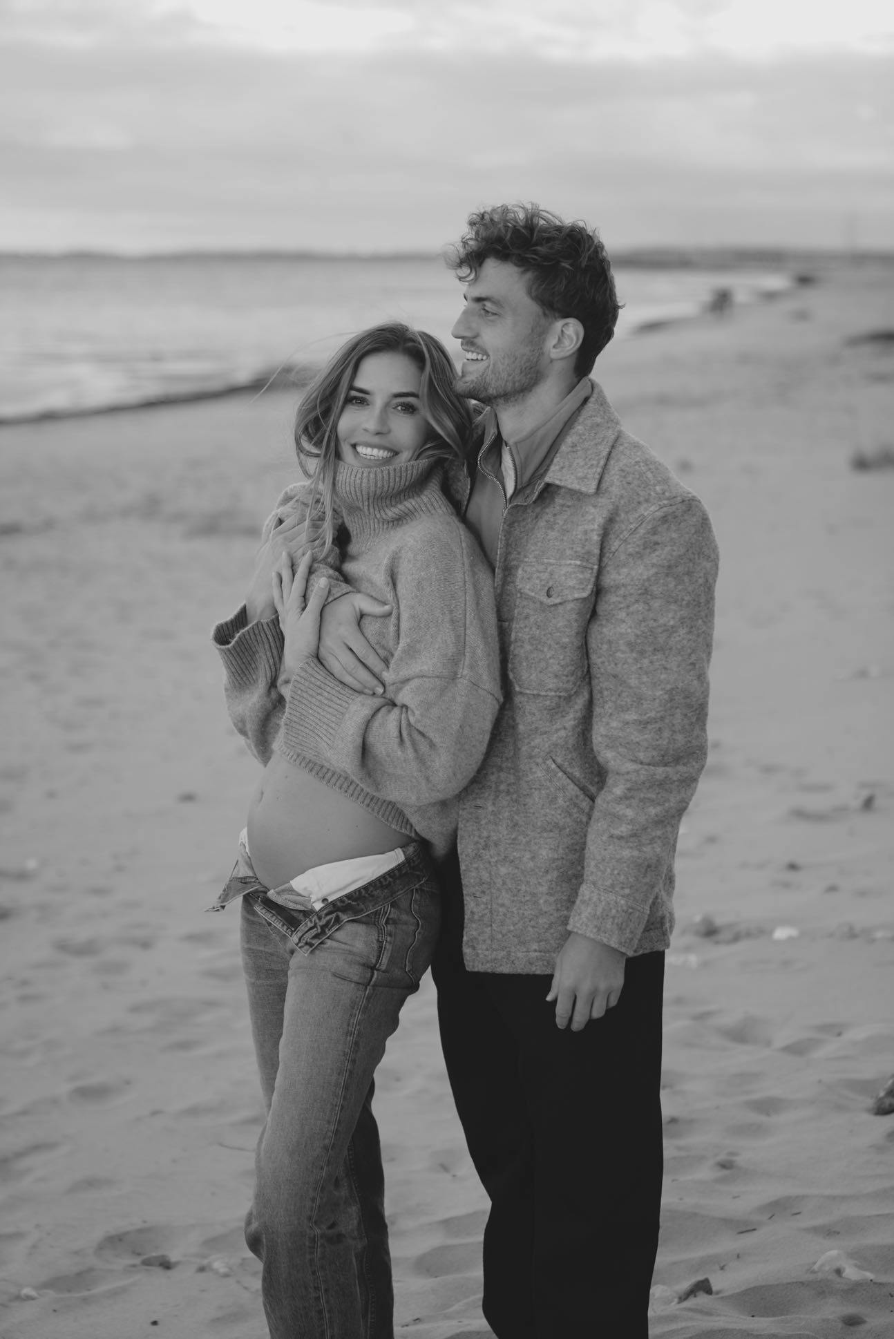 Philine Roepstorff og Jacob Bruun Larsen, da modellen var gravid. I april 2025 kom Belle til verden.