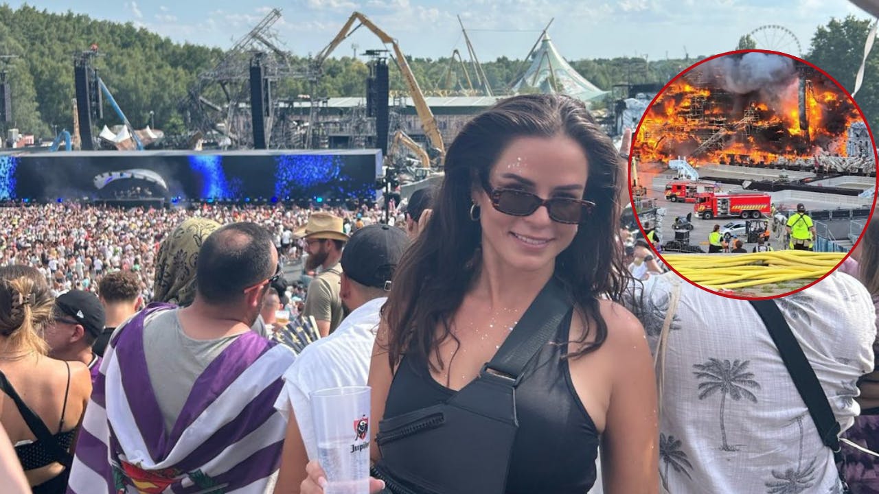 Kun to dage efter branden var Tomorrowland fredag åben, og gæsterne festede foran resterne af Main Stage, mens den blev pillet ned.