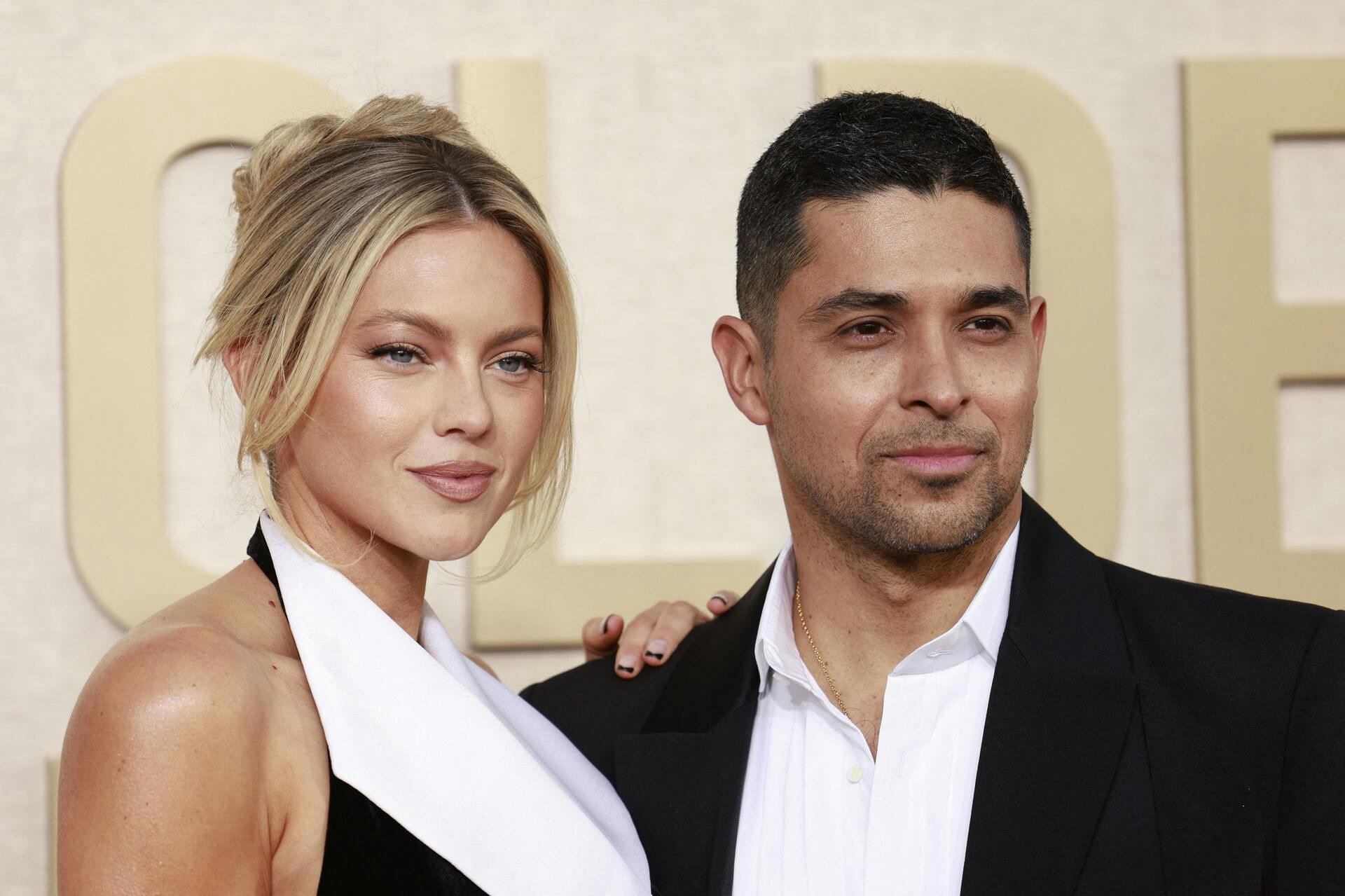 US actor Wilmer Valderrama (R) and Amanda Pacheco arrive for the 81st annual Golden Globe Awards at The Beverly Hilton hotel in Beverly Hills, California, on January 7, 2024. Michael TRAN / AFP