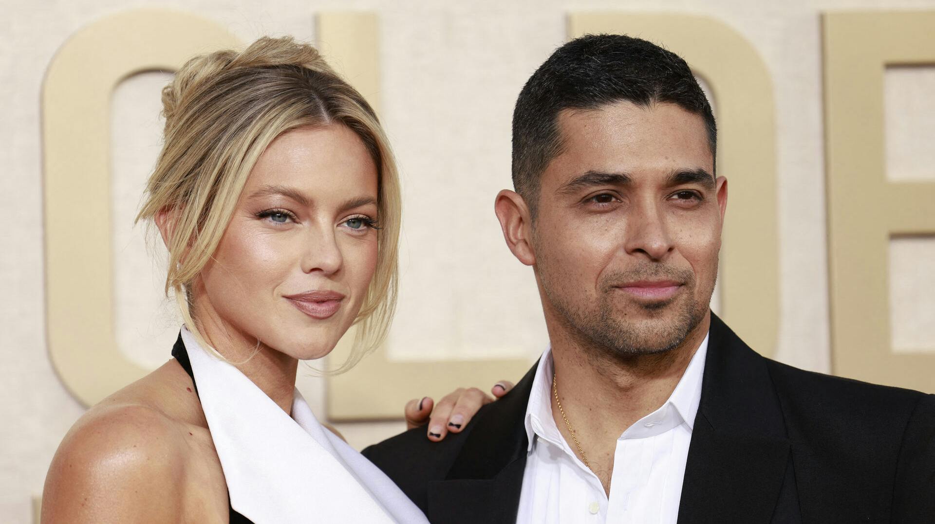 US actor Wilmer Valderrama (R) and Amanda Pacheco arrive for the 81st annual Golden Globe Awards at The Beverly Hilton hotel in Beverly Hills, California, on January 7, 2024. Michael TRAN / AFP