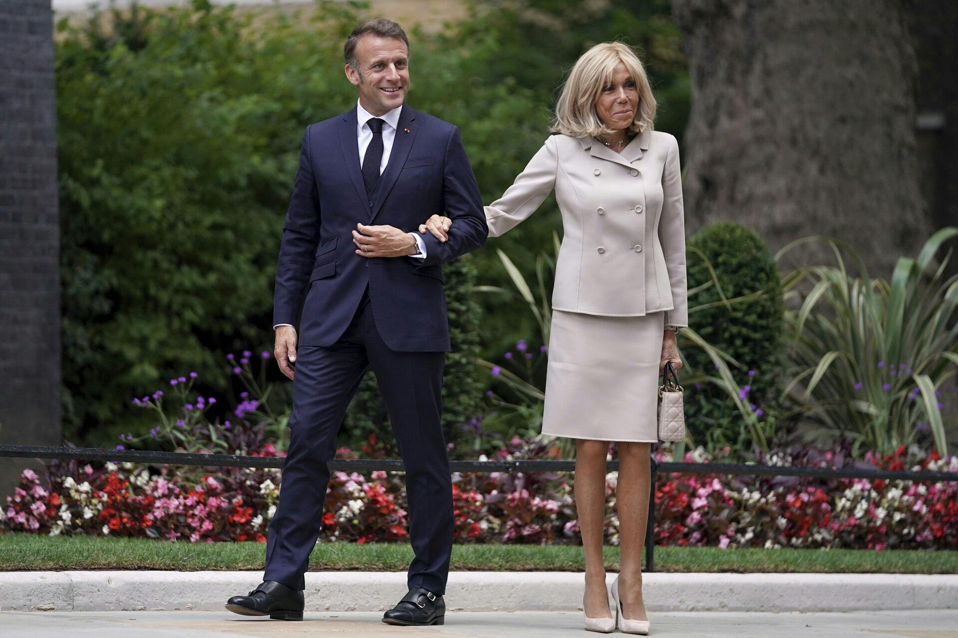 Frankrigs præsident, Emmanuel Macron, og hans hustru, Brigitte, i London tidligere på måneden.