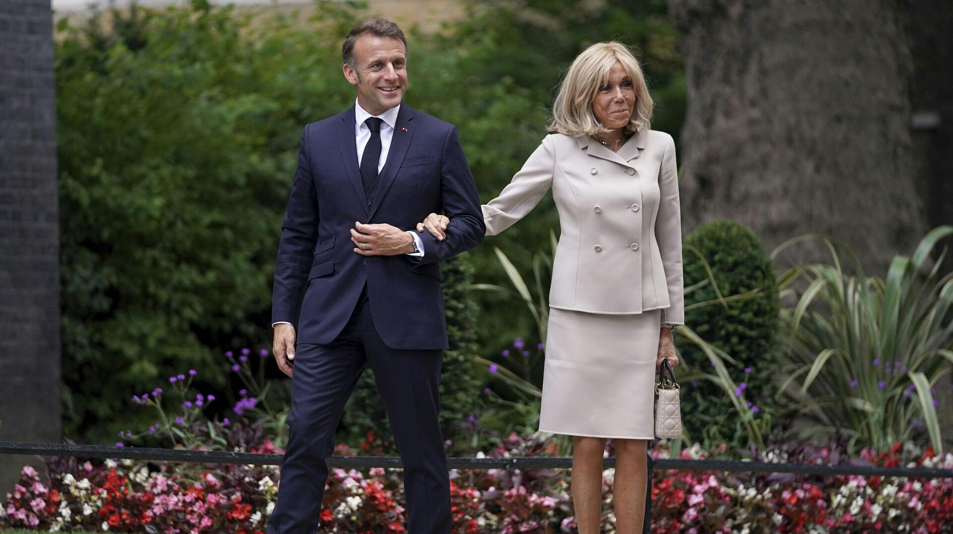 Frankrigs præsident, Emmanuel Macron, og hans hustru, Brigitte, i London tidligere på måneden.