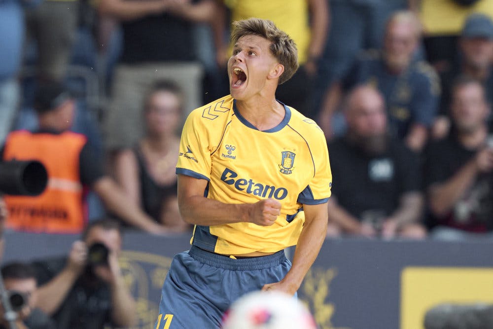 Filip Bundgaard scorede igen for Brøndby. (Arkivfoto). 