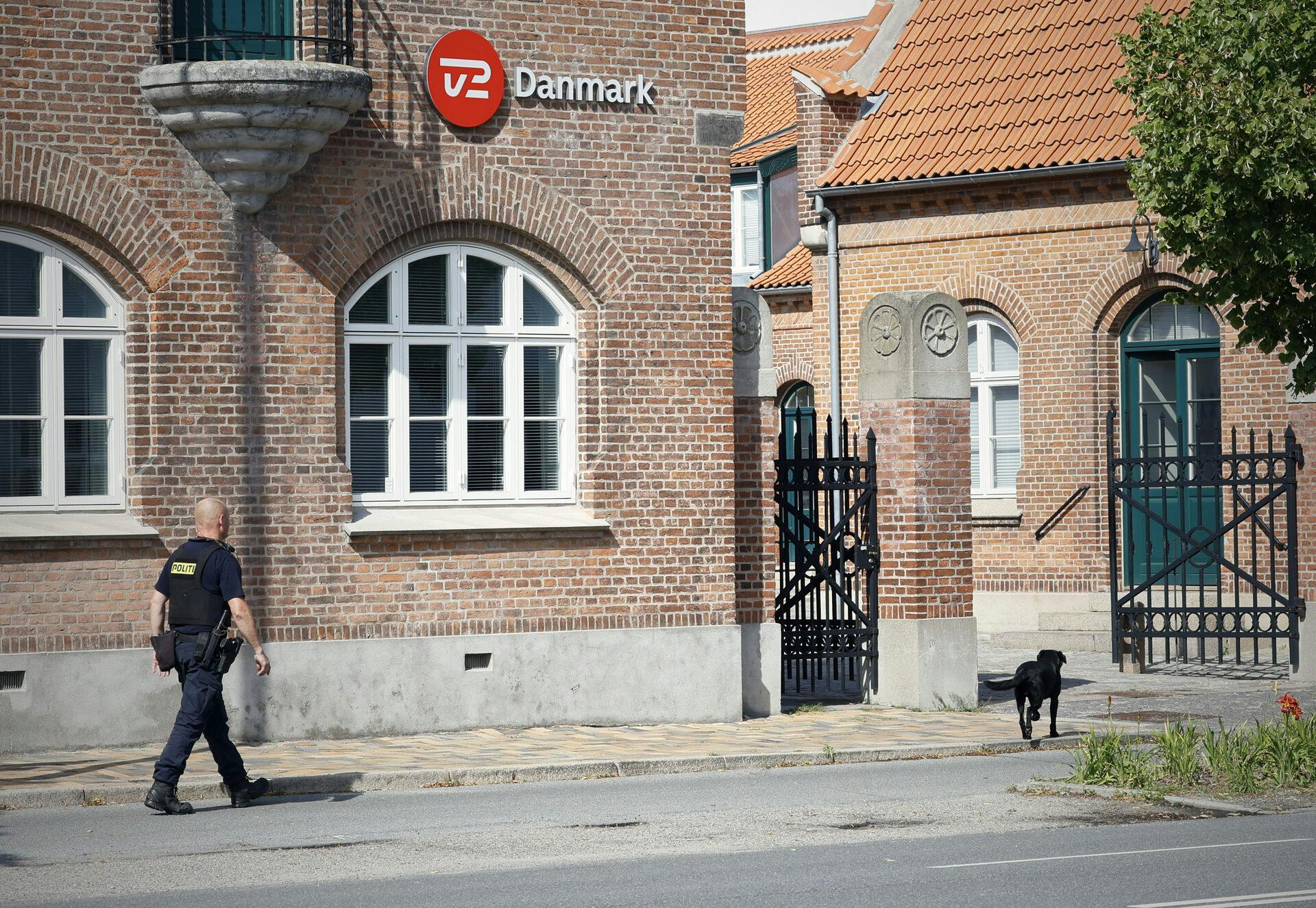 Bombetrussel imod TV 2 på Kvægtorvet i Odense, torsdag den 24. juli 2025. (Foto: Robert Wengler/Scanpix 2025)