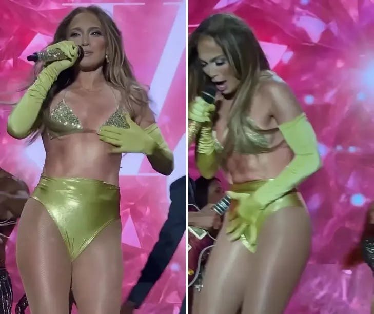 Jennifer Lopez stod pludselig i trusser på scenen.