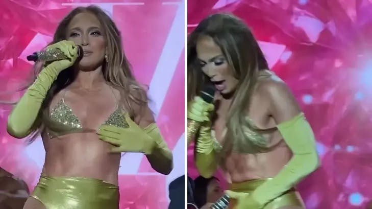 Jennifer Lopez stod pludselig i trusser på scenen.