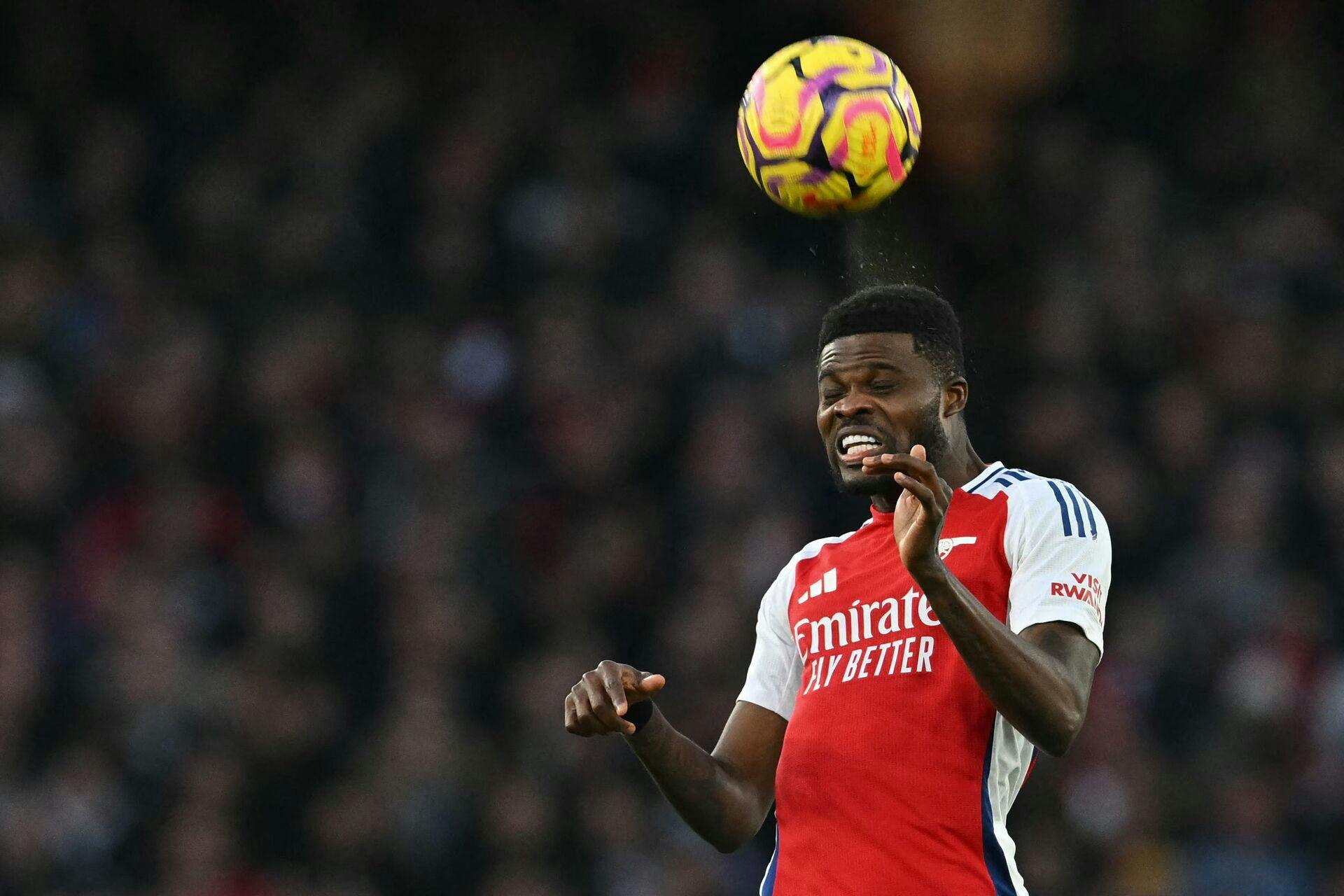 (FILES) Arsenal's Ghanaian midfielder #05 Thomas Partey 