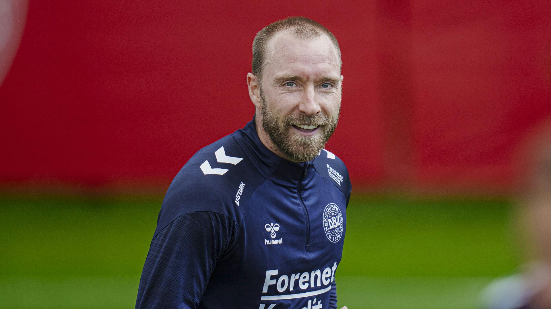Christian Eriksen under træning med fodboldlandsholdet i Helsingør, mandag den 2 juni 2025. (Foto: Liselotte Sabroe/Ritzau Scanpix)