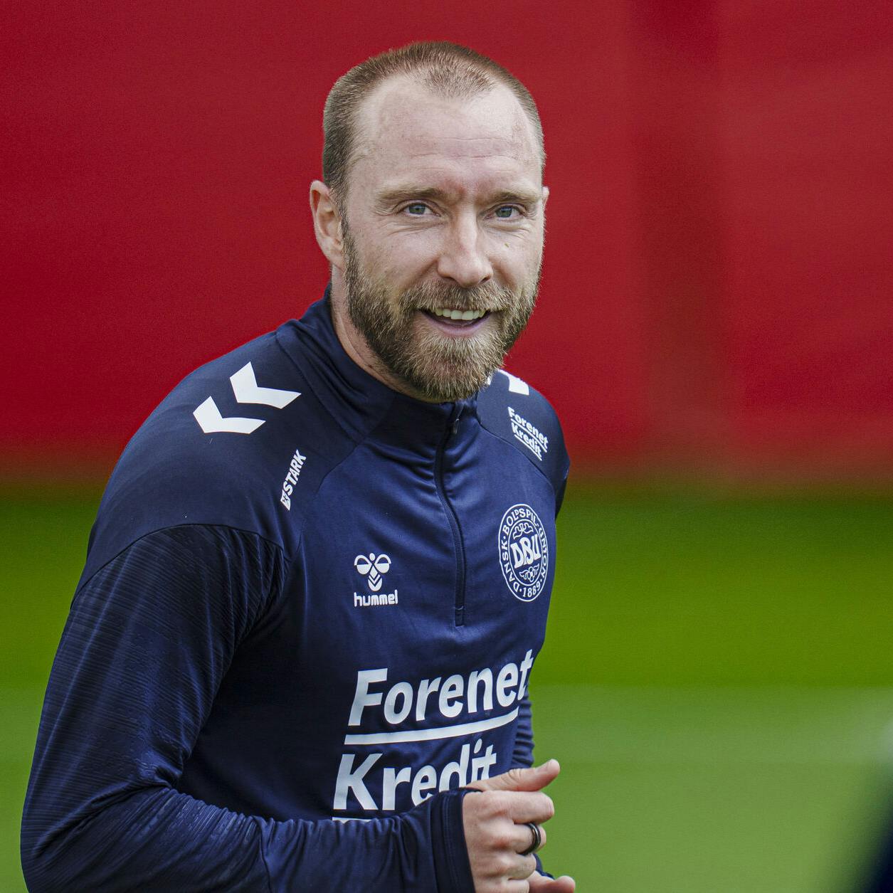 Christian Eriksen under træning med fodboldlandsholdet i Helsingør, mandag den 2 juni 2025. (Foto: Liselotte Sabroe/Ritzau Scanpix)
