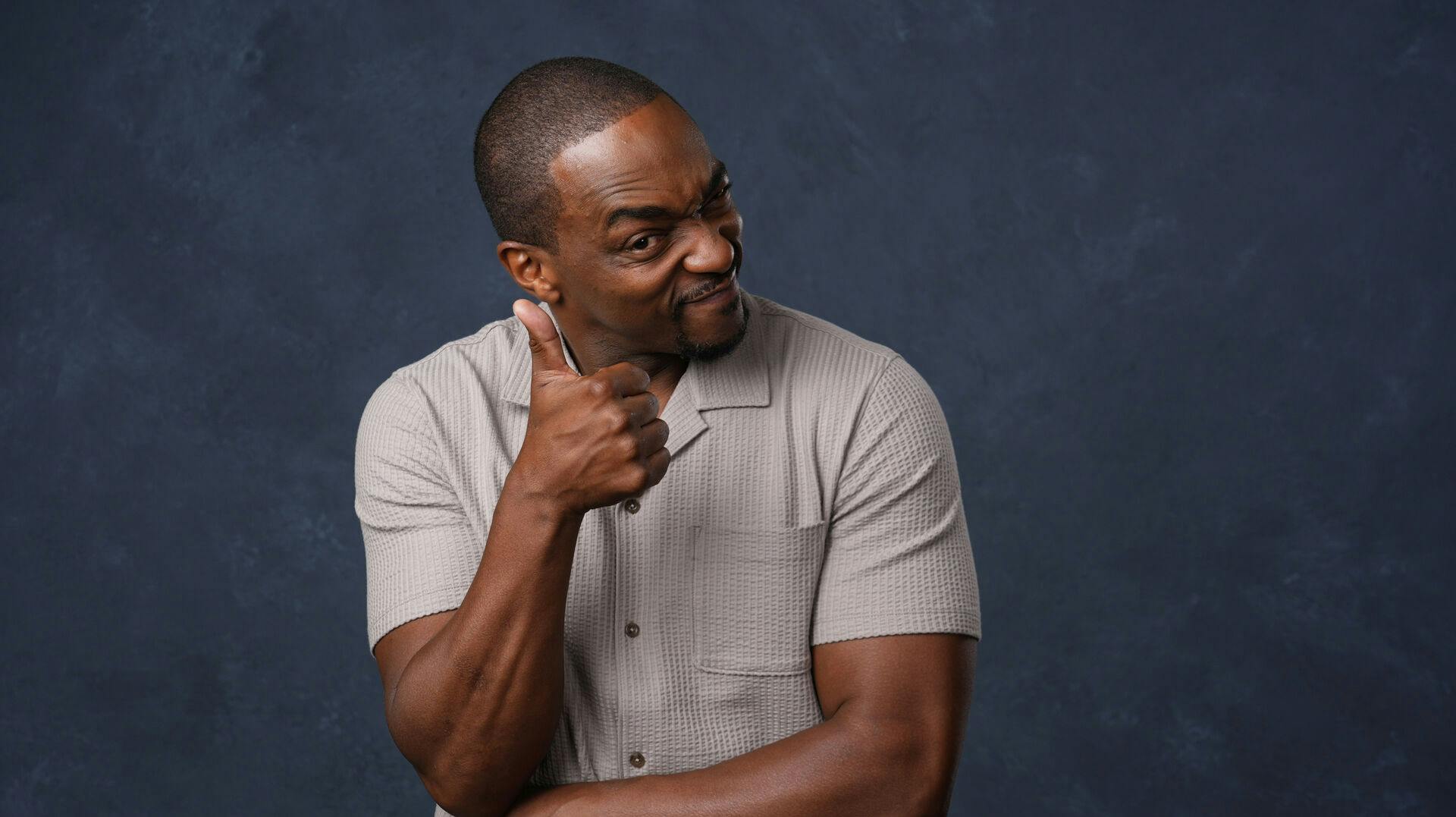 Anthony Mackie poses for a portrait to promote "Twisted Metal" during Comic-Con International on Thursday, July 24, 2025, in San Diego. (AP Photo/Chris Pizzello)