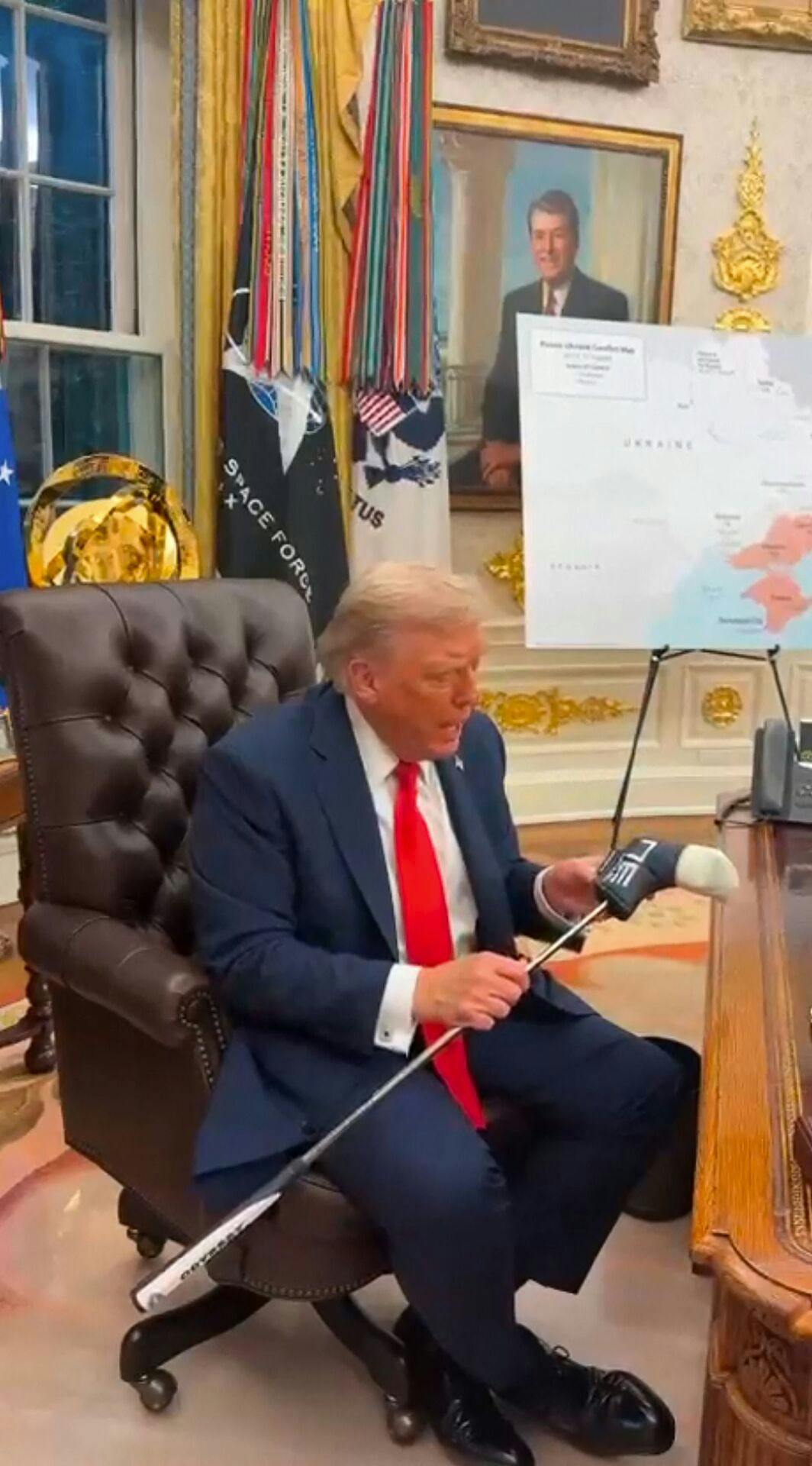 Køllen som Donald Trump fik af den ukrainske præsident.