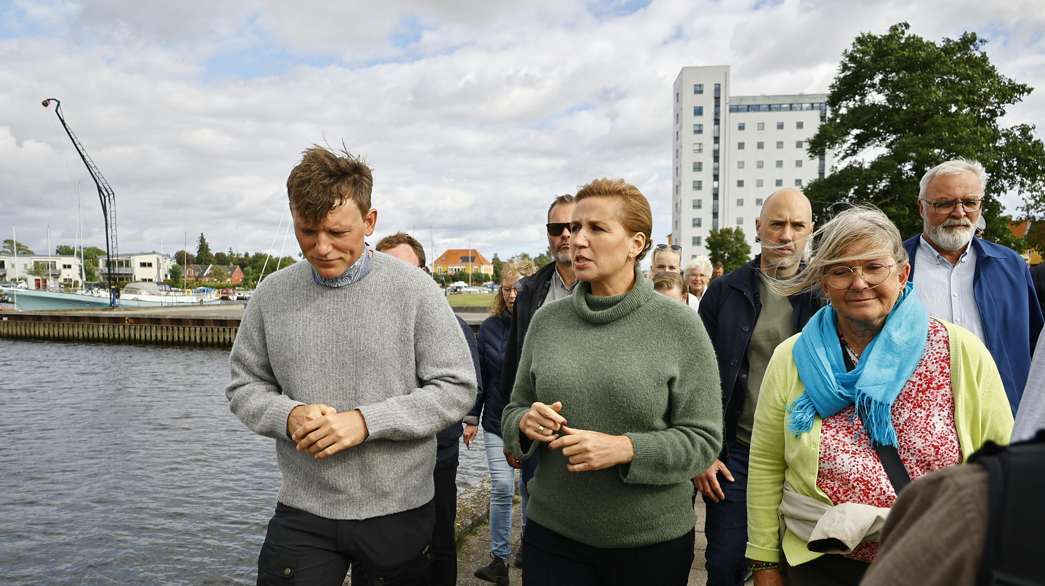 Tobias Hamann fik fredag lov til at tale med statsminister Mette Frederiksen, da han gik med på en vandretur i Sakskøbing.