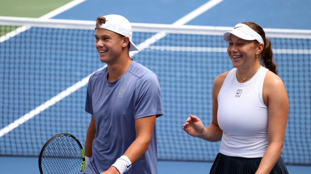 Holger Rune dannede par med Amanda Anisimova i US Opens mixeddouble-turnering. 